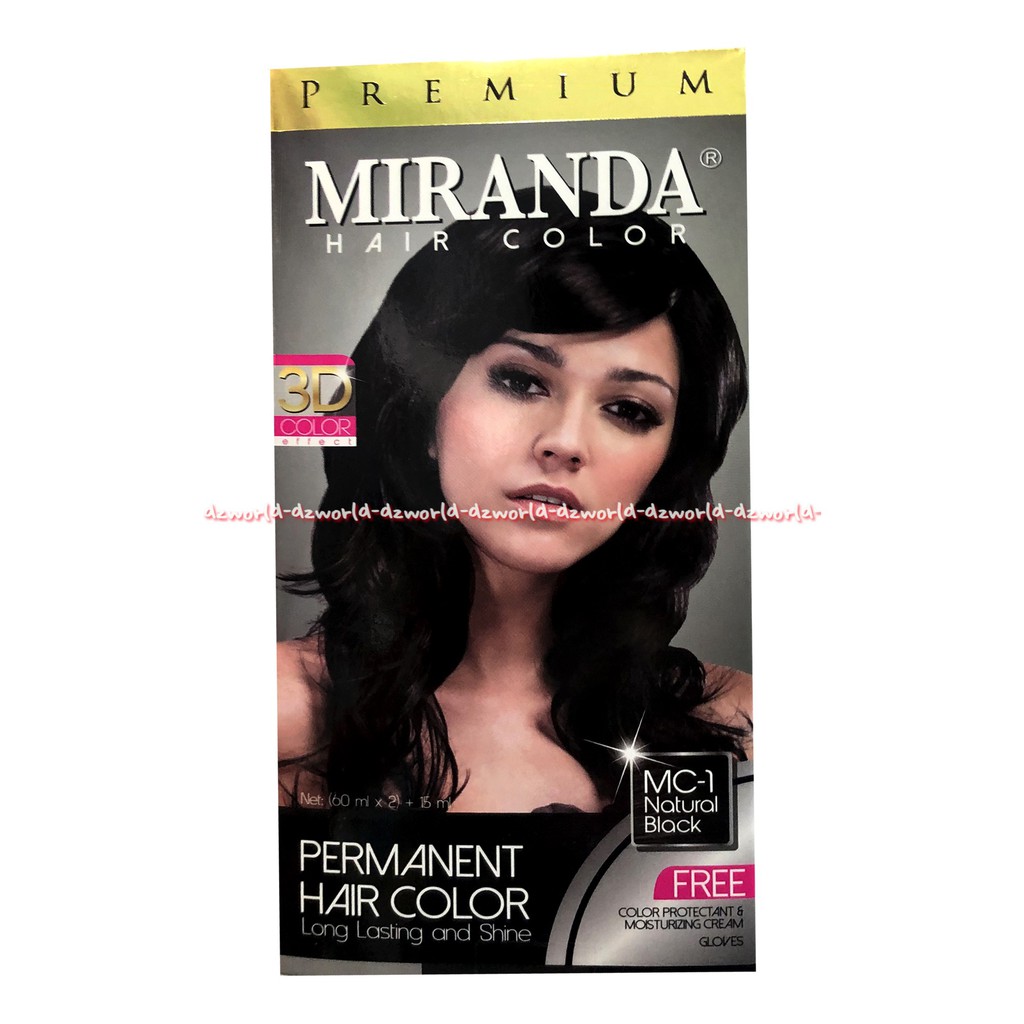 Premium Miranda MC 1 Natural Black Permanent Cat Pewarna Rambut Dengan kondisioner