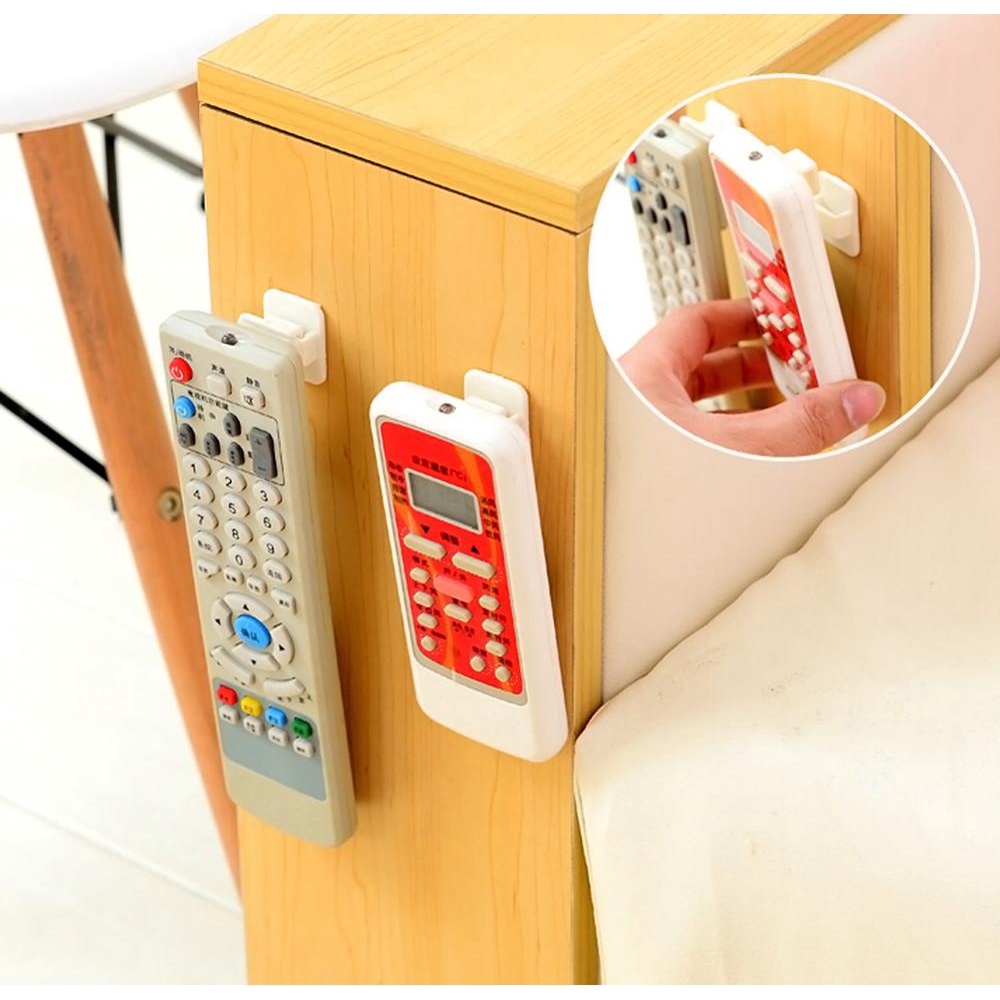 4Pcs/Set  Remote Controls Storage Hooks / Practical Air Conditione Wall Storage Holder  / Plastic Sticky Hook / Key Hooks Wall Storage