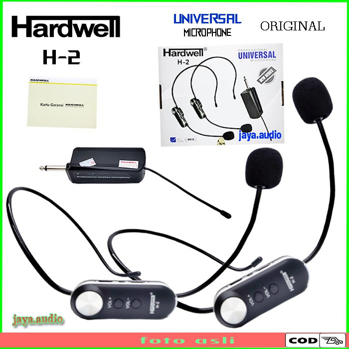 Microphone Bando Wireless HARDWELL H-2/H2 Dual Mic  Headset Original HARDWELL