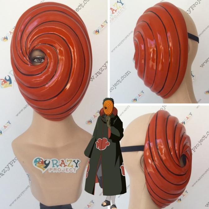 Jual Mask Topeng Kayu Cosplay Anime Jepang Tobi Obito Uchiha Naruto Orange Shopee Indonesia