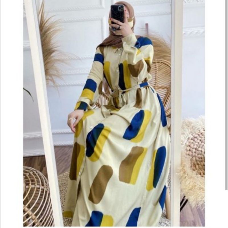 GAMIS MAXI DRESS RAYON PREMIUM LD 100 - 110 HOMEYDRESS BUSUI BAJU GAMIS SERAGAM MOTIF TERBARU V.2-MEGUMI DRESS