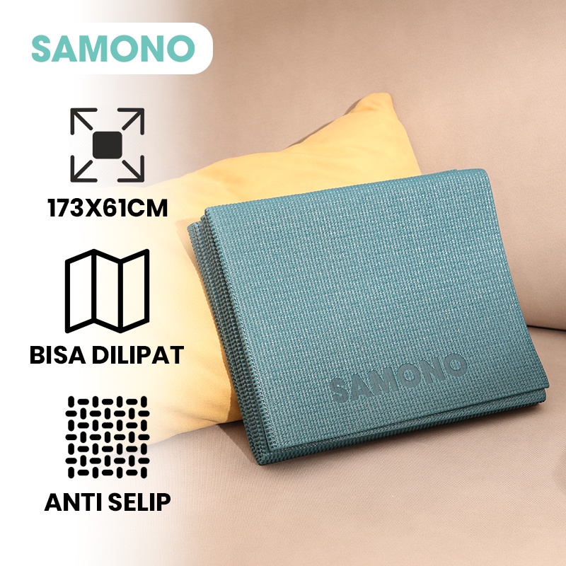 Samono Matras Yoga Mat Lipat Bahan PVC Anti Slip 2 Sisi Yogamat Karpet Fitness Ketebalan 3mm SSP20 B
