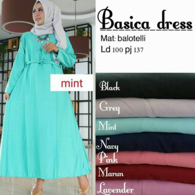 New Basica Dress - Long Dress Syar'i - Fashion Wanita Muslimah Modern Harga Murah