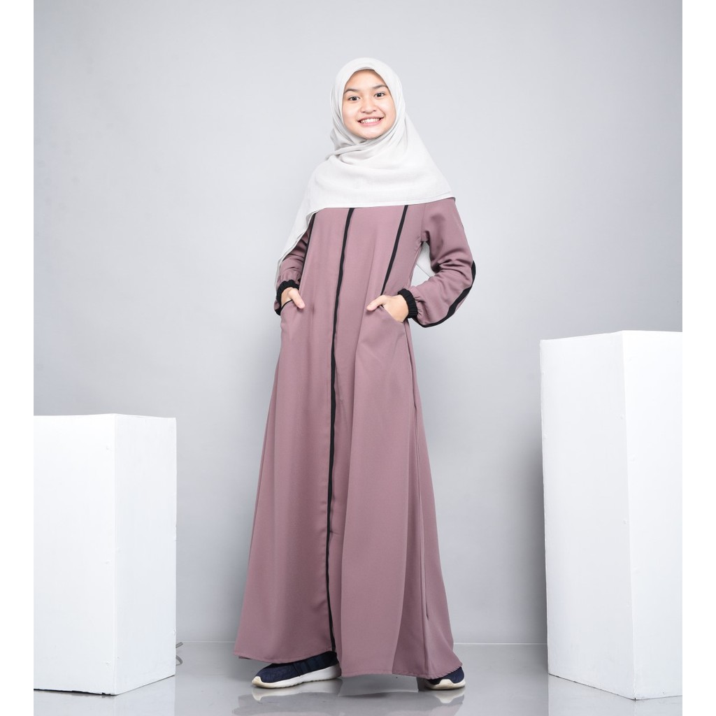 Sh 366 Gamis Anak Remaja Moscrepe Polos By Shabiyan Shopee Indonesia