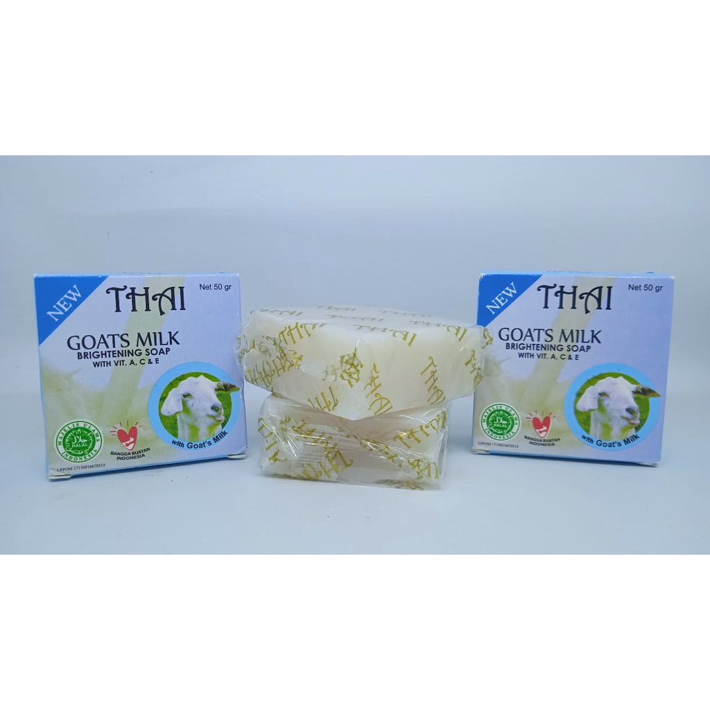 Thai Goats Milk Brightenig Soap 50gr Original Sabun Ekstrak Susu Kambing Melembutkan dan Melembabkan Kulit