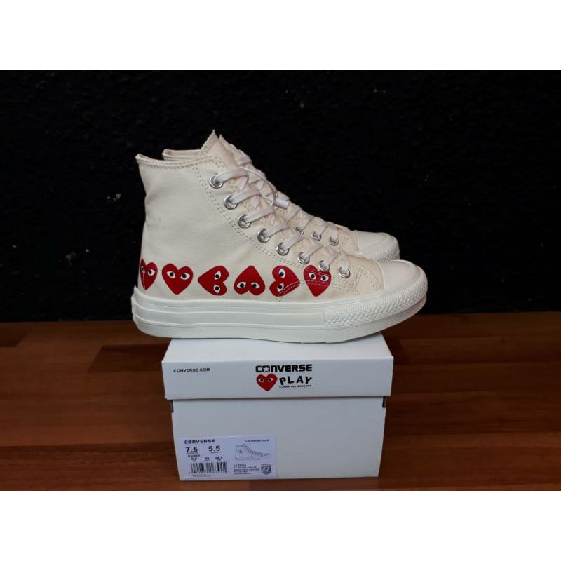 CONVERSE 70S HI CDG PLAY MULTI HEART WHITE