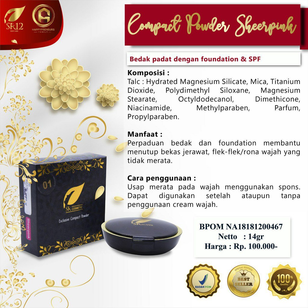 Bedak Padat SR12 Sheerpink Exclusive Compact Powder