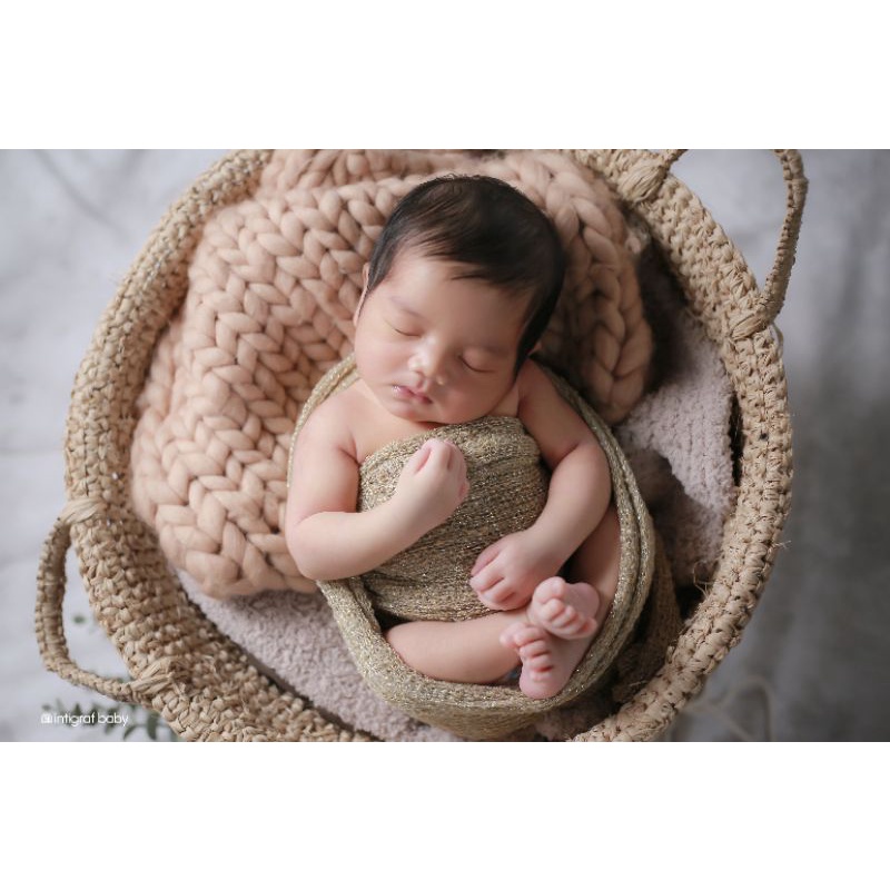 selimut bayi newborn benang perak benang emas property foto bayi newborn