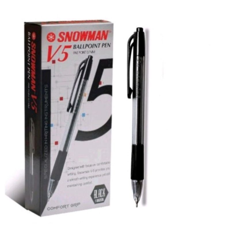

Pena Snowman v5 Hitam 0.7mm