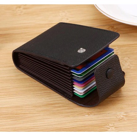 Dompet Kartu Kredit Vertical Leather Credit Card Holder Wallet