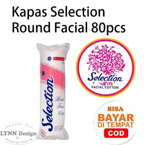 kapas wajah selection bulat round isi 80 Kosmetik Kecantikan Lynn Design bukan 35gr dan 75gr