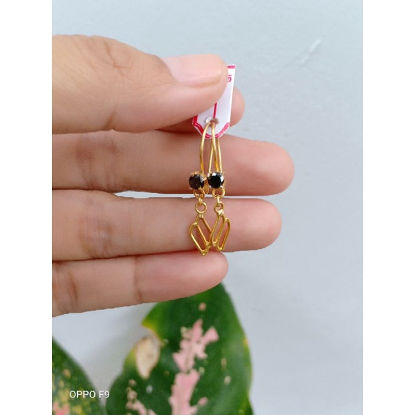 anting perak asli 925 di lapisi emas 22karat bisa remaja dan dewasa