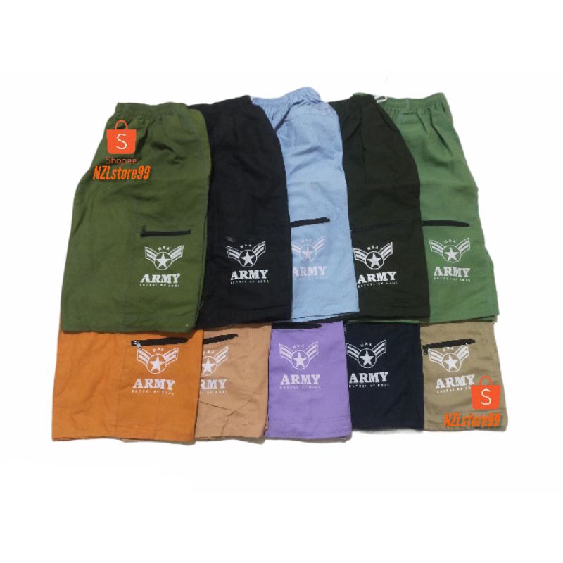 Celana 3/4 dewasa pria/celana kolor cowok/celana santai (ARMY)