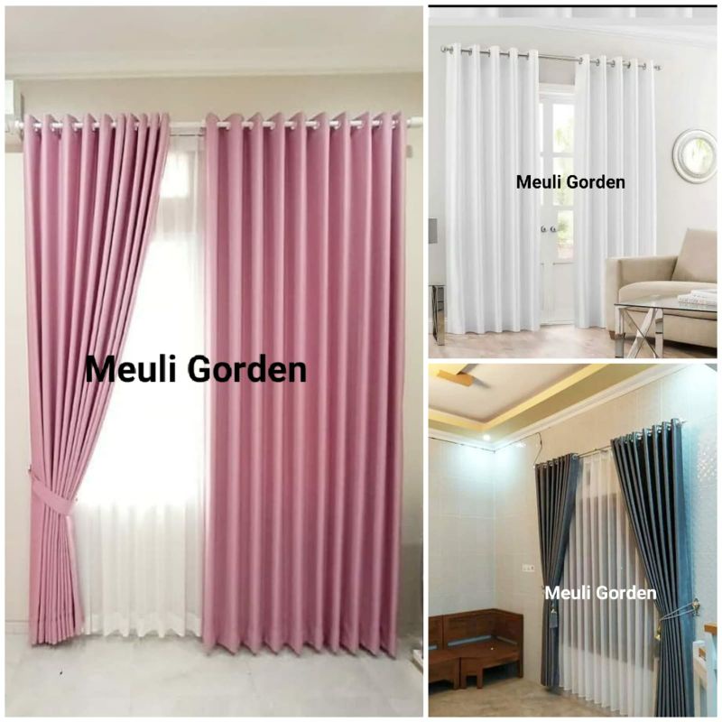 Gorden Polos Pink Gorden Blackout Gorden jendela Gorden pintu