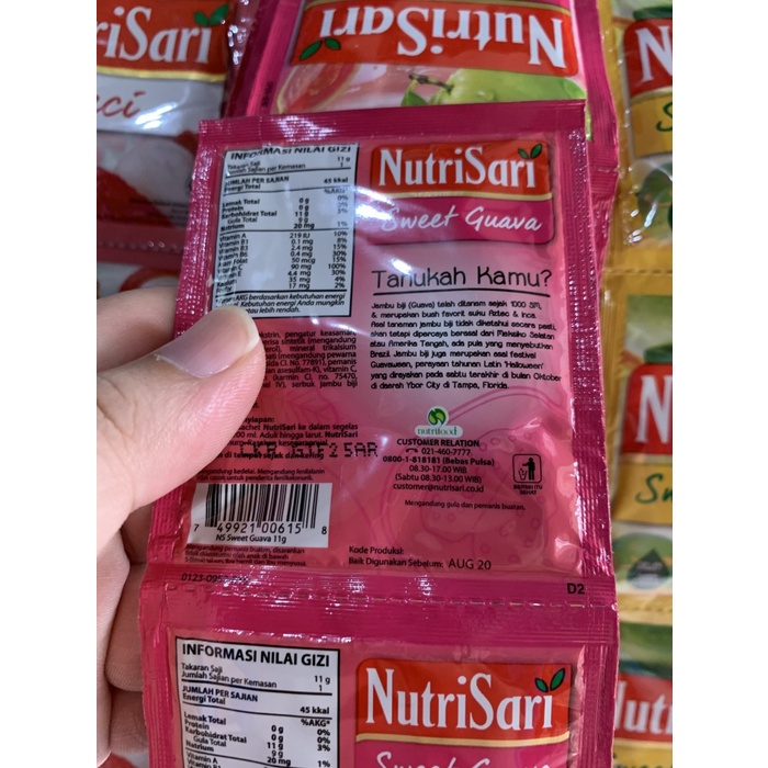 

Nutrisari sweet guava isi 10 sachet. Exp date lama