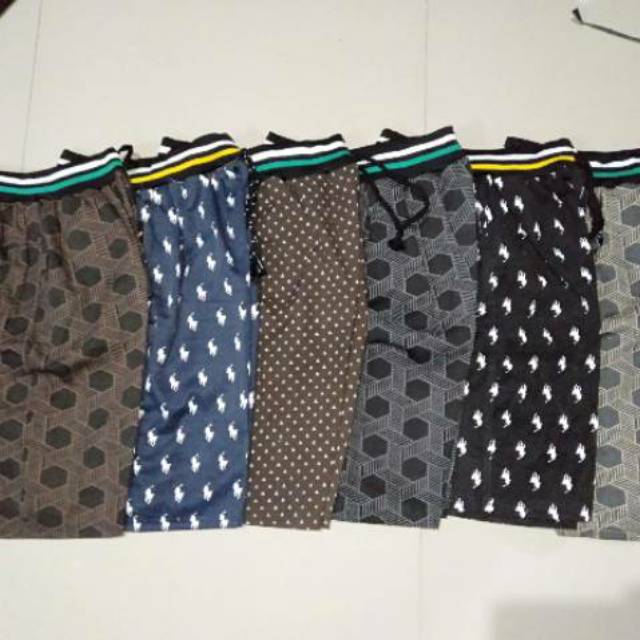 (bayar di tempat) Celena pendek motif pinggang karet kolor