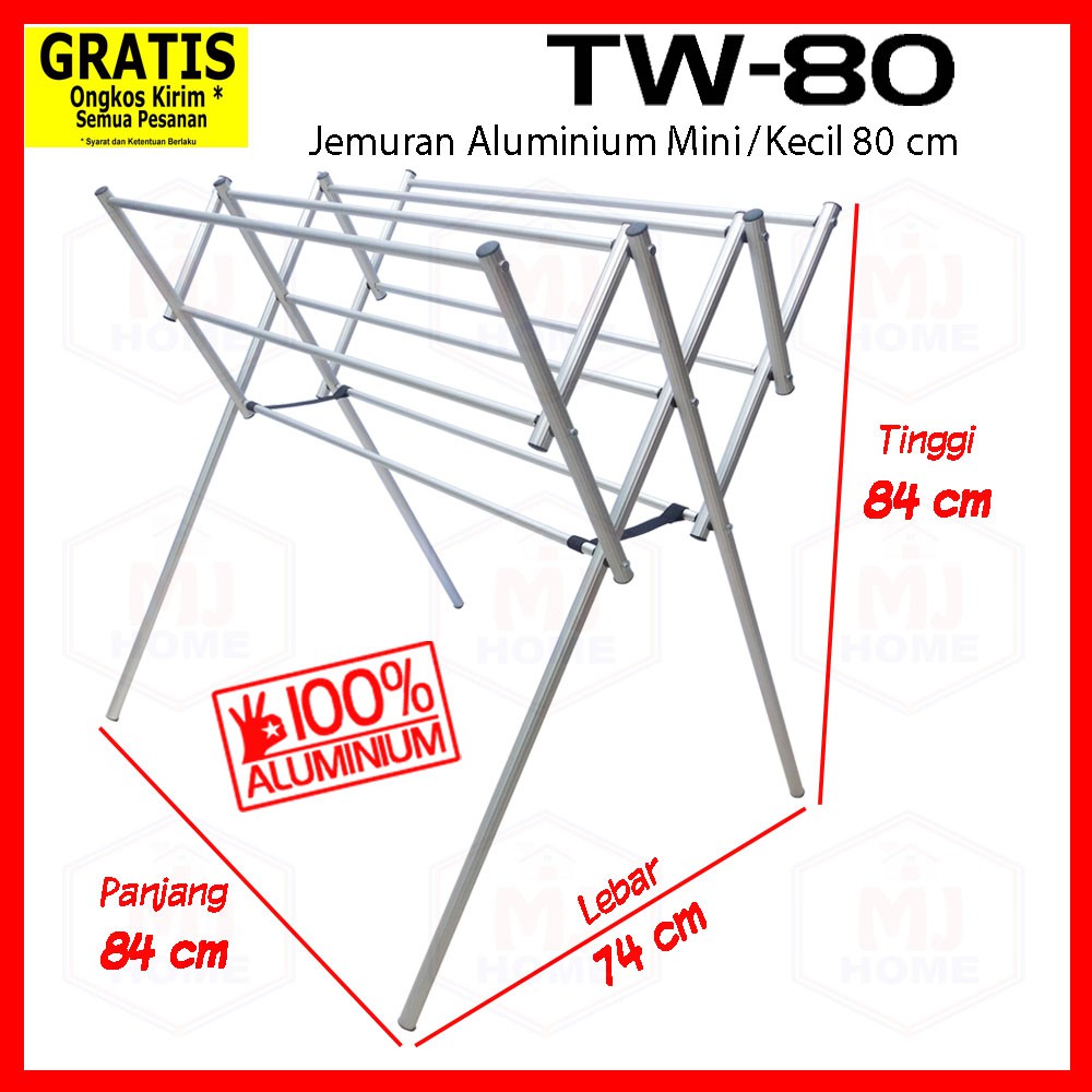 Jemuran Baju Aluminium Minimalis 80 Cm TW-80