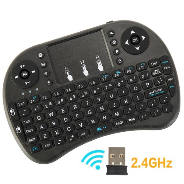 Keyboard Wireless Mini sekaligus Air Mouse Plus BATERAI support TV Box, Laptop, Smart TV, PC dll