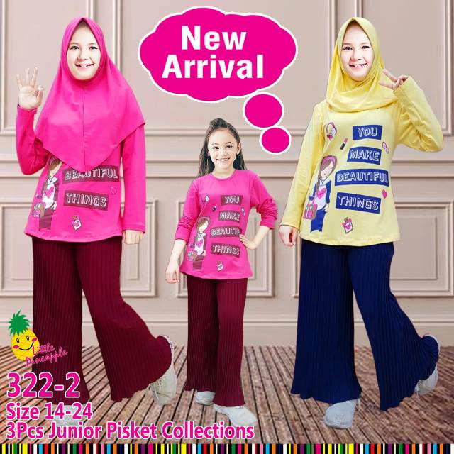 322 2 Baju Setelan Kulot Plisket Anak Tanggung Abg Cewek Perempuan Fashion Branded Modis Kekinian Shopee Indonesia