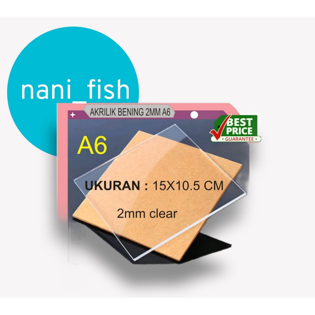 

Akrilik bening potong laser A6 2MM 10.5x15cm