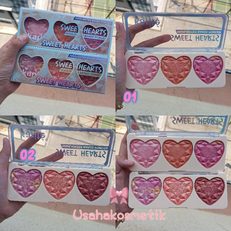 HIGHLIGHTER  BAKED POWDER  SWEET HEARTS 3WARNA JUMBO ECER NO.23073/23072