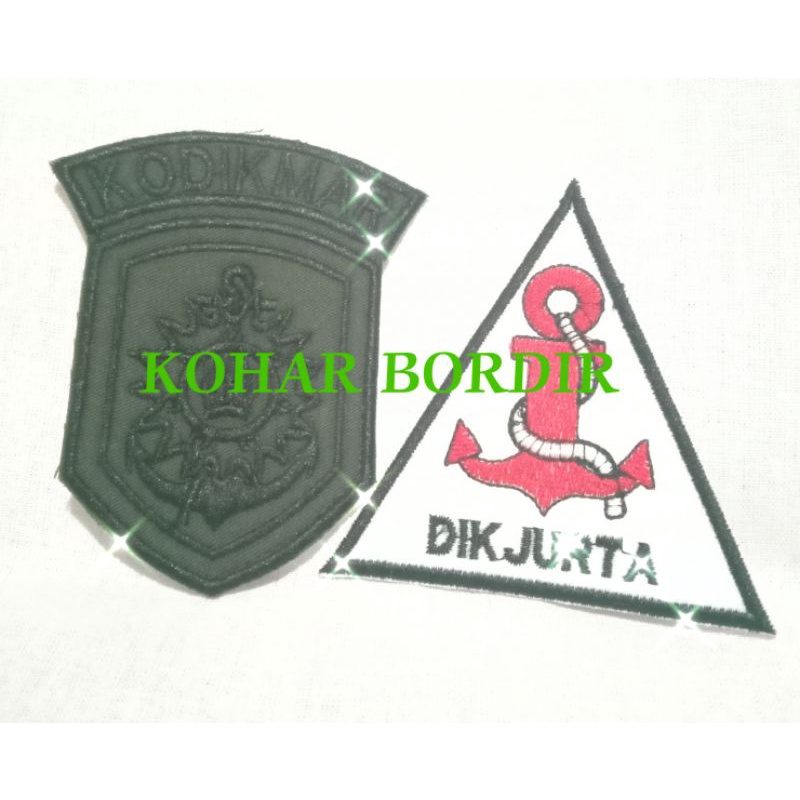 BORDIR LOGO DIKJURTA SERAGAM TNI AL