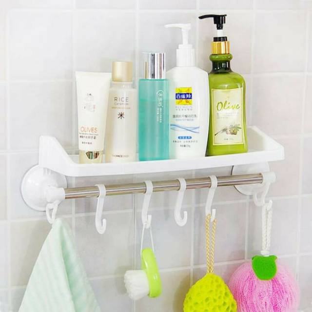 [ctshop1]Rak kamar mandi tempat shampoo handuk odol sabun powerful suction