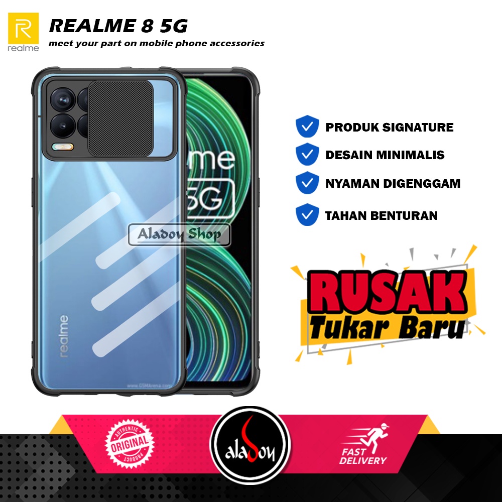 Case REALME 8 5G 2021 Armor Fusion Transparent Slide Protection Camera Premium Casing