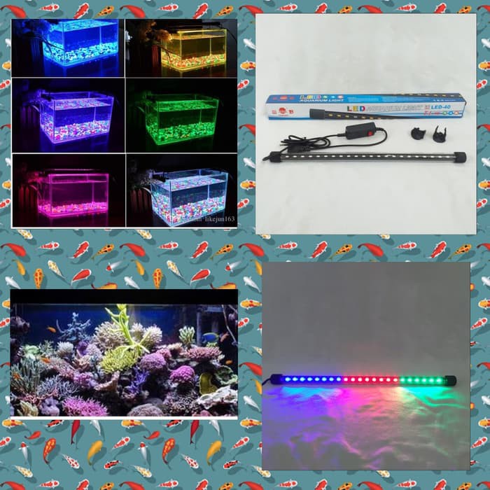 Lampu  Celup Aquarium Warna Colour LED 6W / T4-LED40***