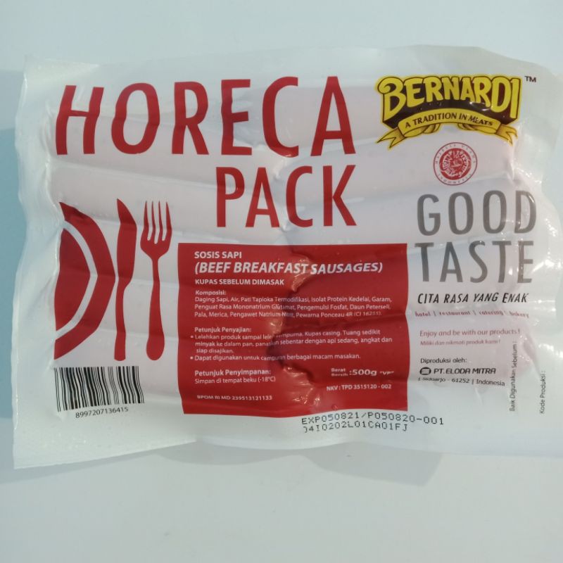 

sosis sapi horeca pack bernardi 500g