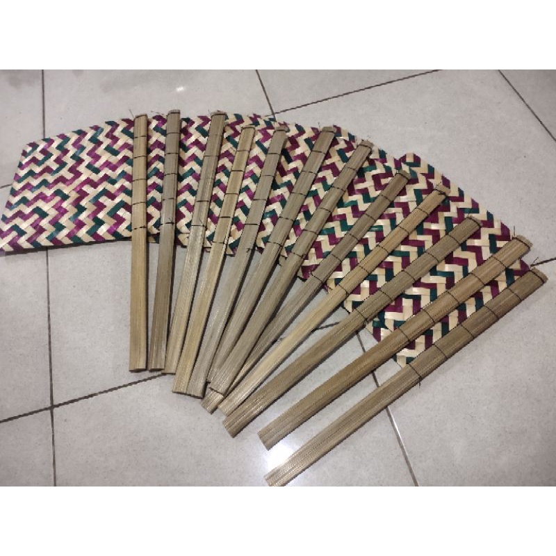 KIPAS BAMBU ANYAMAN KIPAS SATE KERAJINAN BAMBU