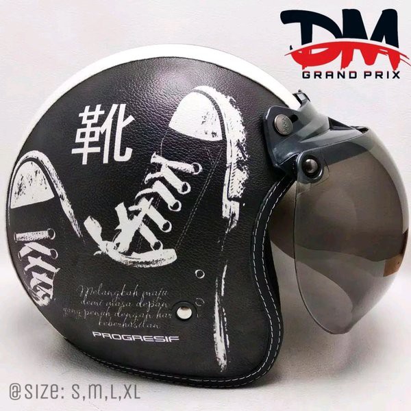 Turun Harga   HELM RETRO CEWEK COWOK DEWASA HELMET MOTOR BOGO SNI KULIT PRIA WANITA TERBARU MURAH