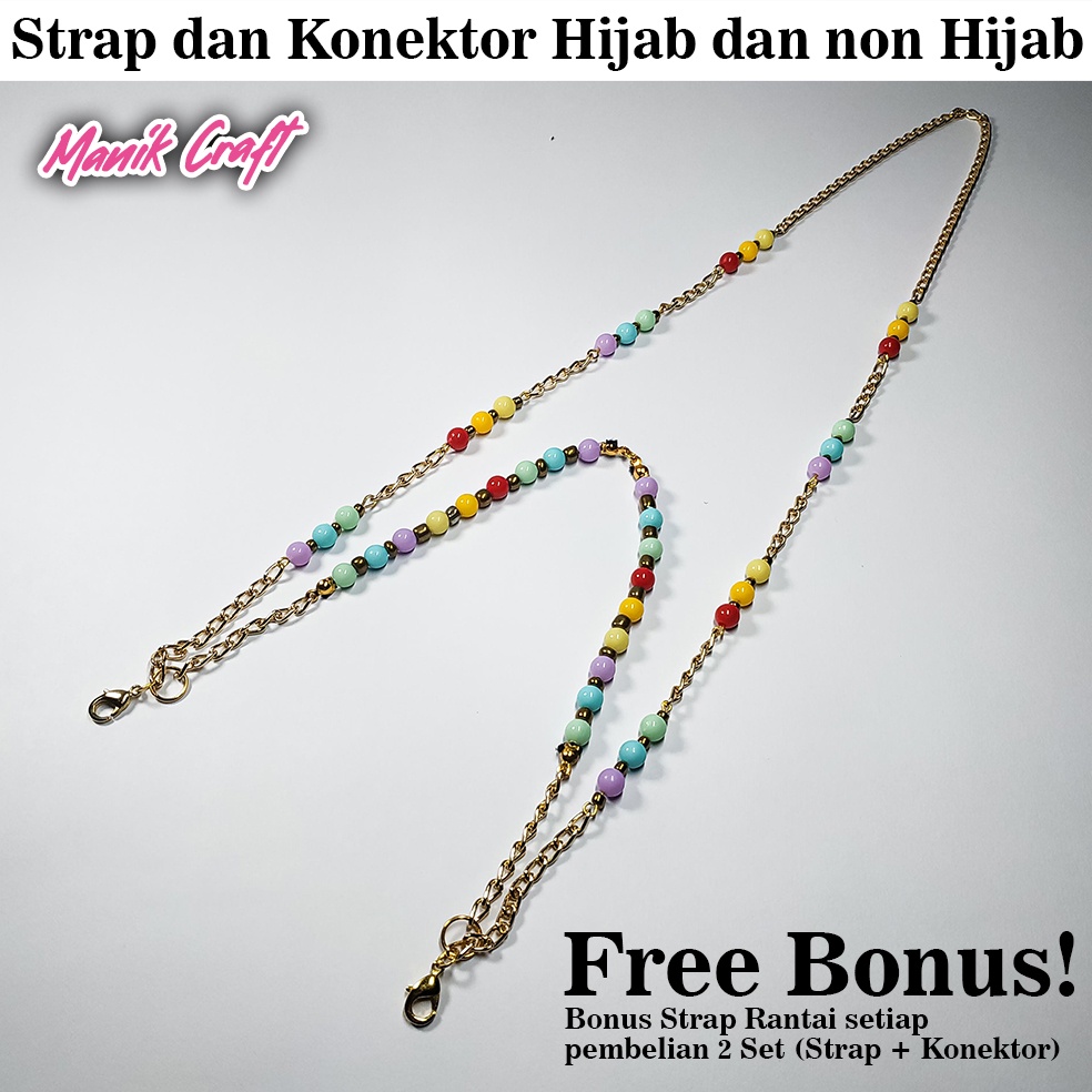 Konektor Masker Hijab / Strap Masker Rantai / Tali masker Rantai / Kalung masker Rantai