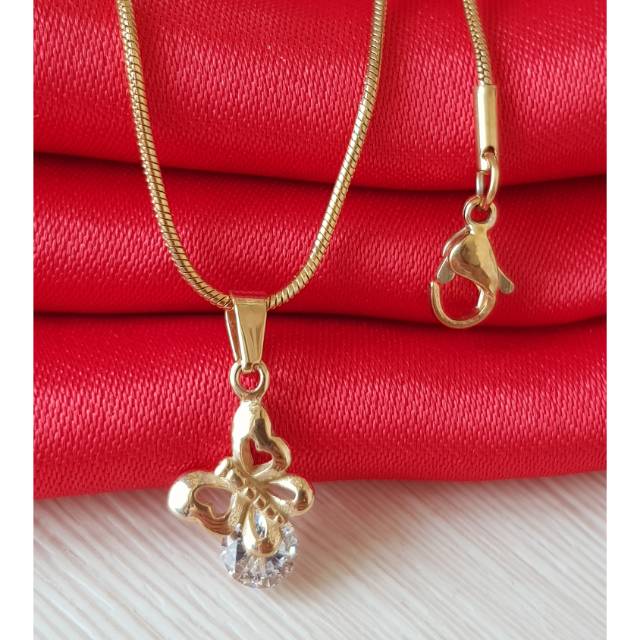 Kalung Fashion Buterfly Gold Import Titanium