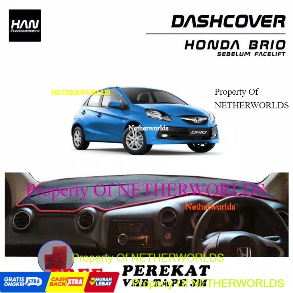 FREE 4 PRODUK | Aksesoris Cover Karpet Dashboard mobil Honda BRIO dan MOBILIO LAMA Tahun 2012 - 2016