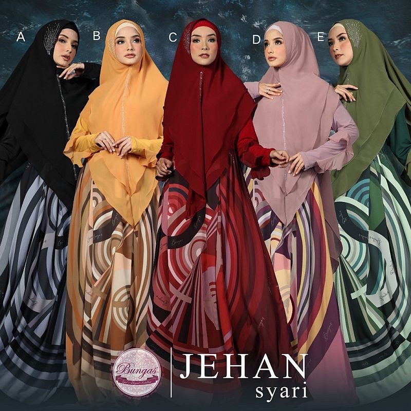 Azura Zahra set By meera / Jehan set syari ori Bungas / Jeha syari By Bungas