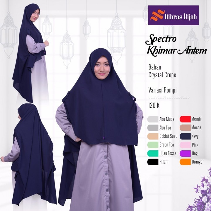 NIBRAS HIJAB SPECTRO KHIMAR ANTEM, KERUDUNG INSTAN, HIJAB INSTAN