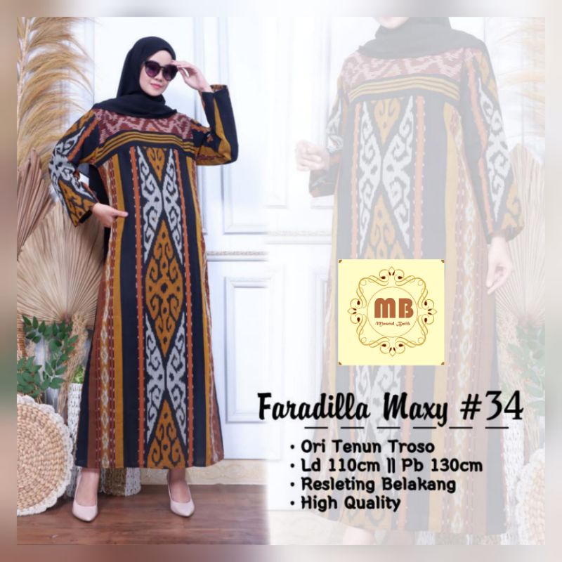 gamis tenun troso ld 110 dress tenun batik wanita terbaru Faradilla