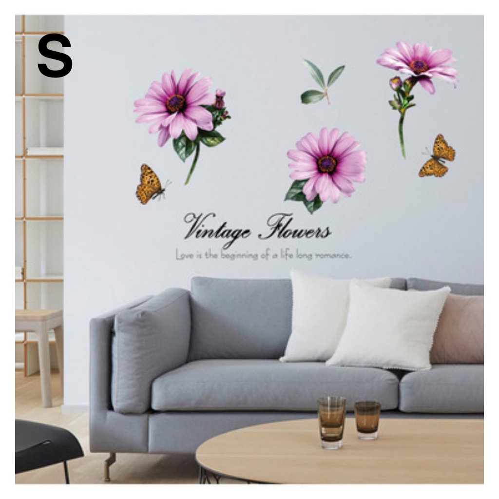 Reliza Wall Sticker Renda Pohon Bunga Sakura Flower Lily Stiker Dinding LDR56