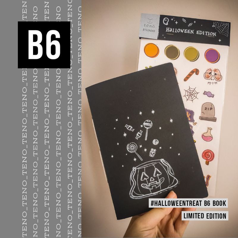 

#HalloweenTreat B6 BOOK Limited Edition Halloween Designed Note Book + TENO Stickers Halloween