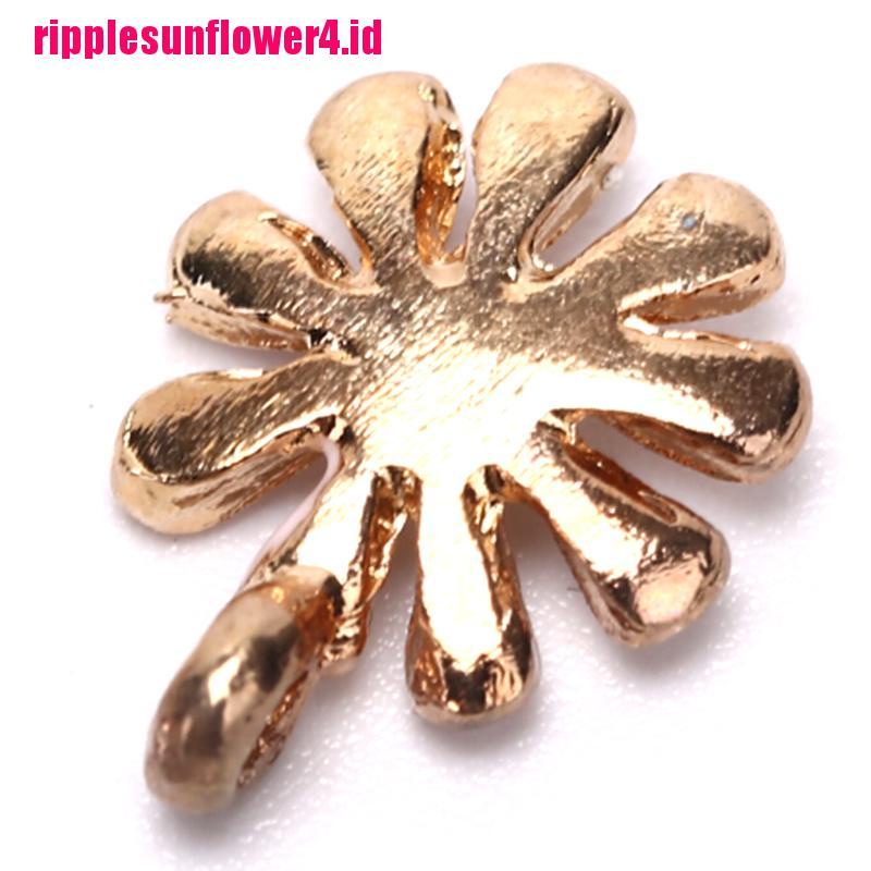 10pcs Liontin Bentuk Bunga Bahan Metal Alloy Untuk Membuat Perhiasan