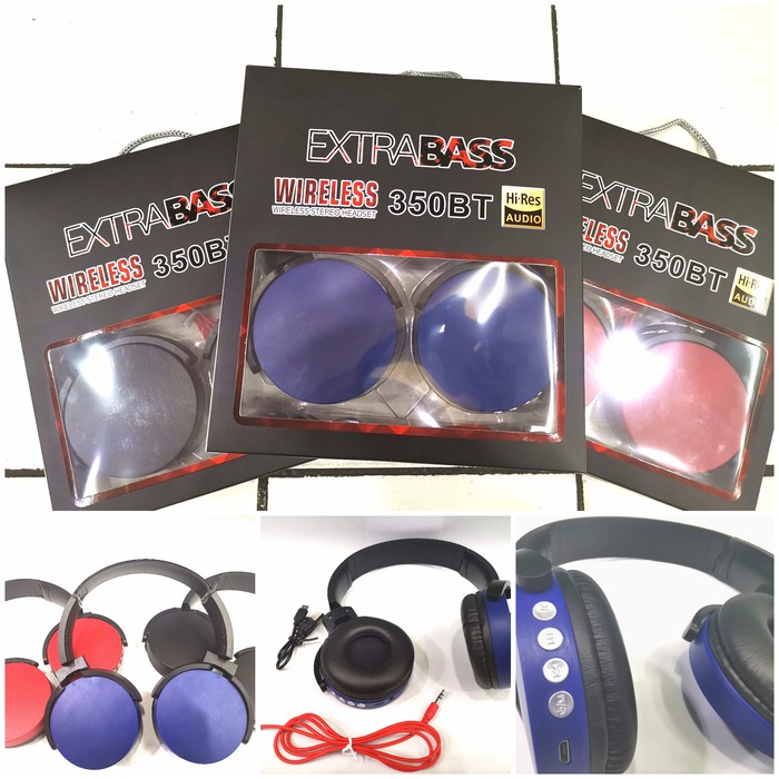 Headset Bluetooth Extra BASS 350 BT Wireless Headset XB 350 BT -