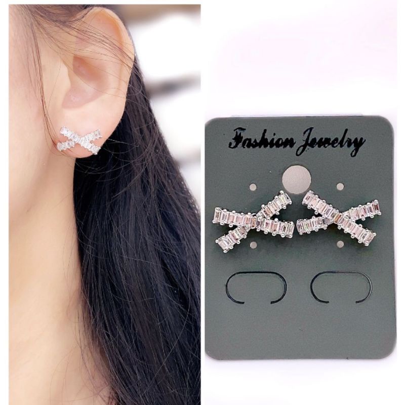 Anting Silver925 perak Mata Kilau Anti Karat anti alergi anting premium  AN-35