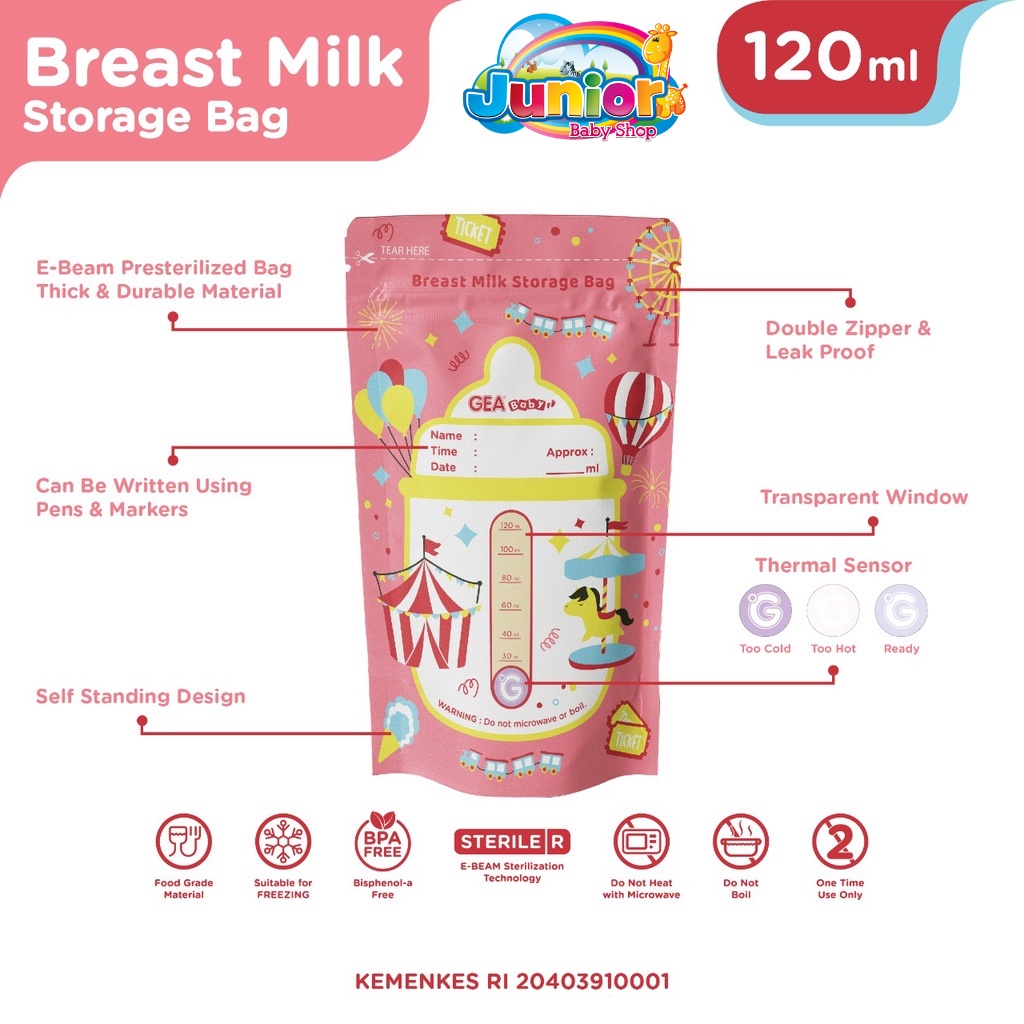 TERMURAH! GEA Baby Breast Milk Storage Bag 120ml