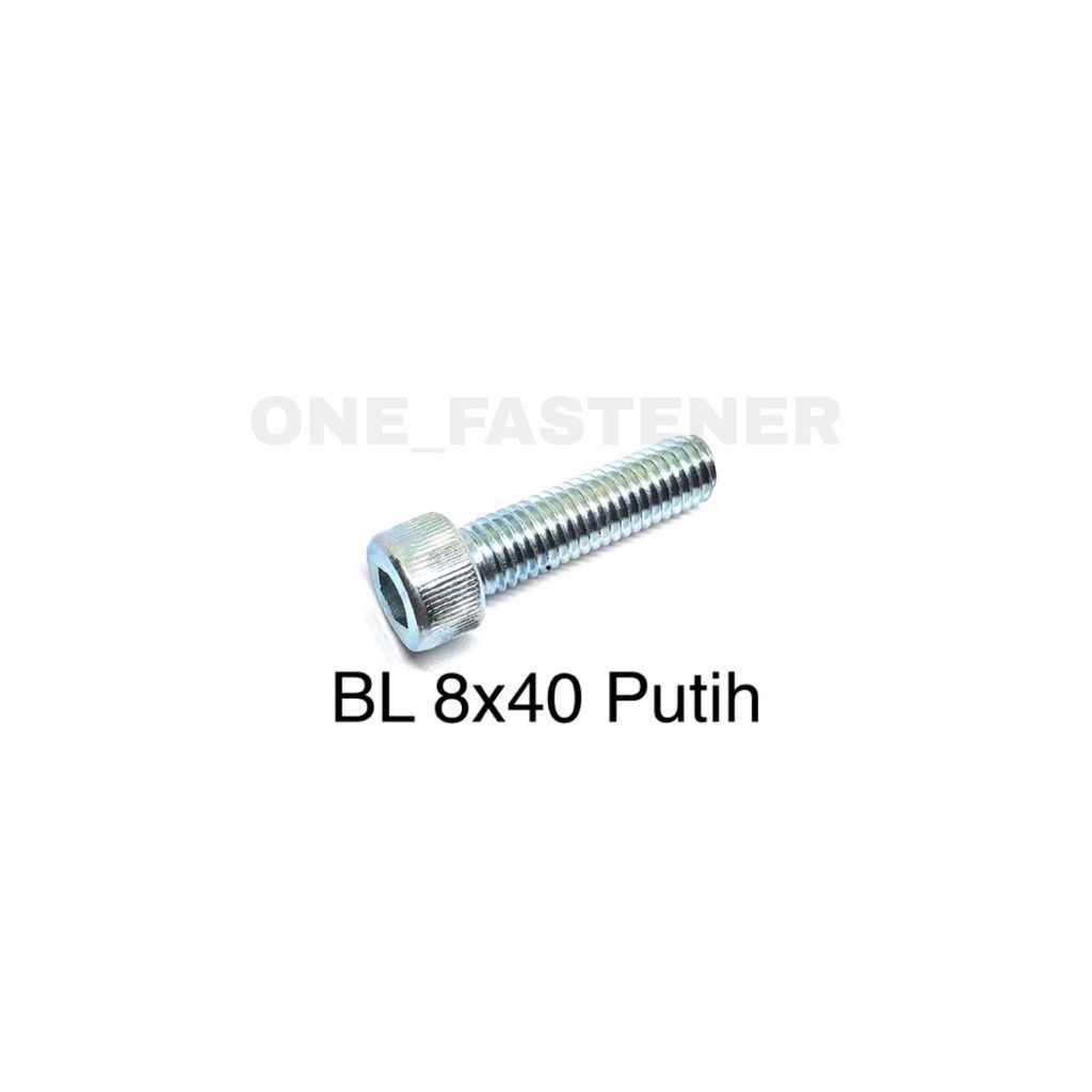 Baut L M8x40 Putih L6 8mm 4cm 8x40 hex socket Heads cap screw 12