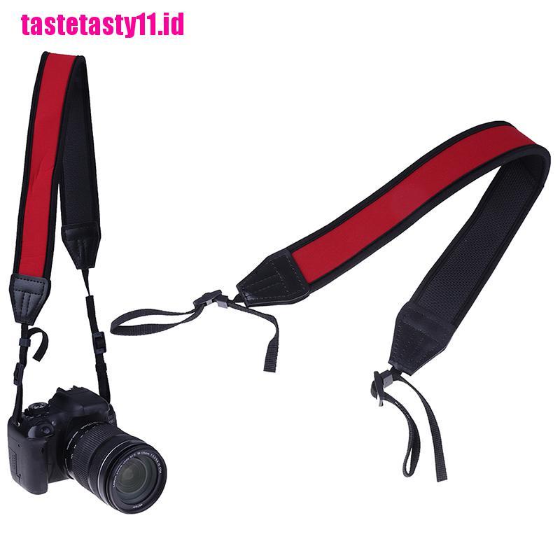 Tali Leher Bahan neoprene Anti Slip Warna Merah Untuk Kamera dslr canon nikon