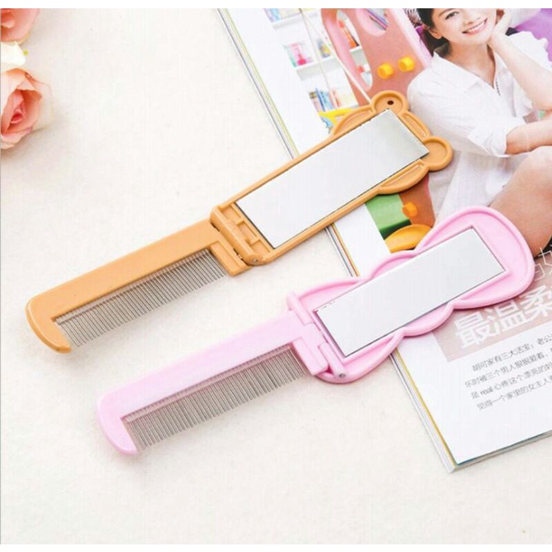 Sisir Lipat Anak ada Kaca / Sisir Besi Lipat Karakter / Sisir Lipat Anak Random Murah