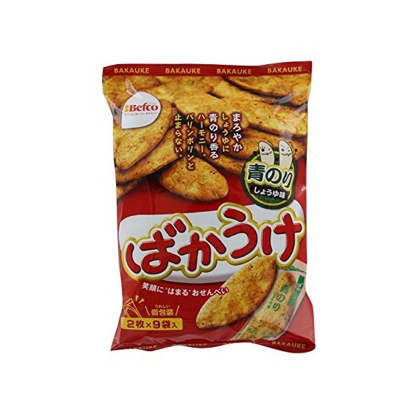 Befco Kuriyama 18 Mai Bakauke Rice Cracker Aonori Jepang 100 Gram