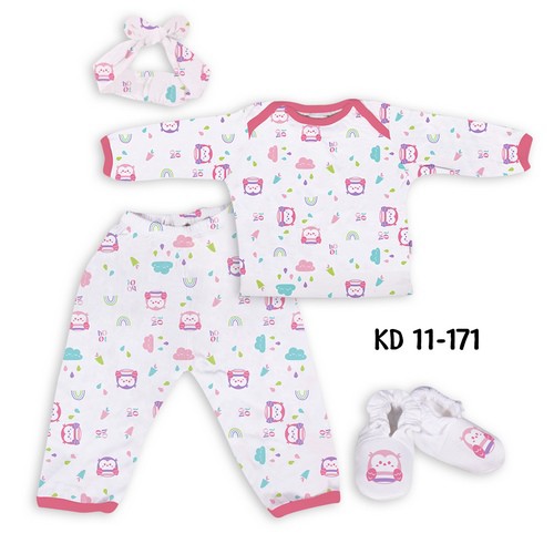 Kiddy Baju Set Bayi / Baby Gift Set Newborn Girl Setelan Lengan Panjang Free Kertas Kado Dan Ucapan / 11171