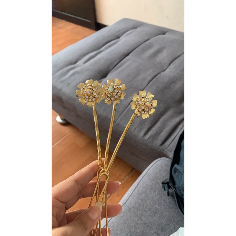 CUNDUK MENTUL MINI EMAS SILVER KEMBANG GOYANG KECIL